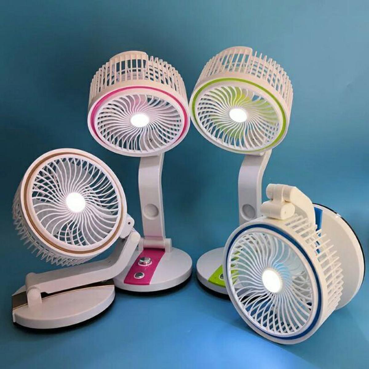 USB Rechargeable Folding Fan with LED Light 17 Inch (any color) - LR-2018